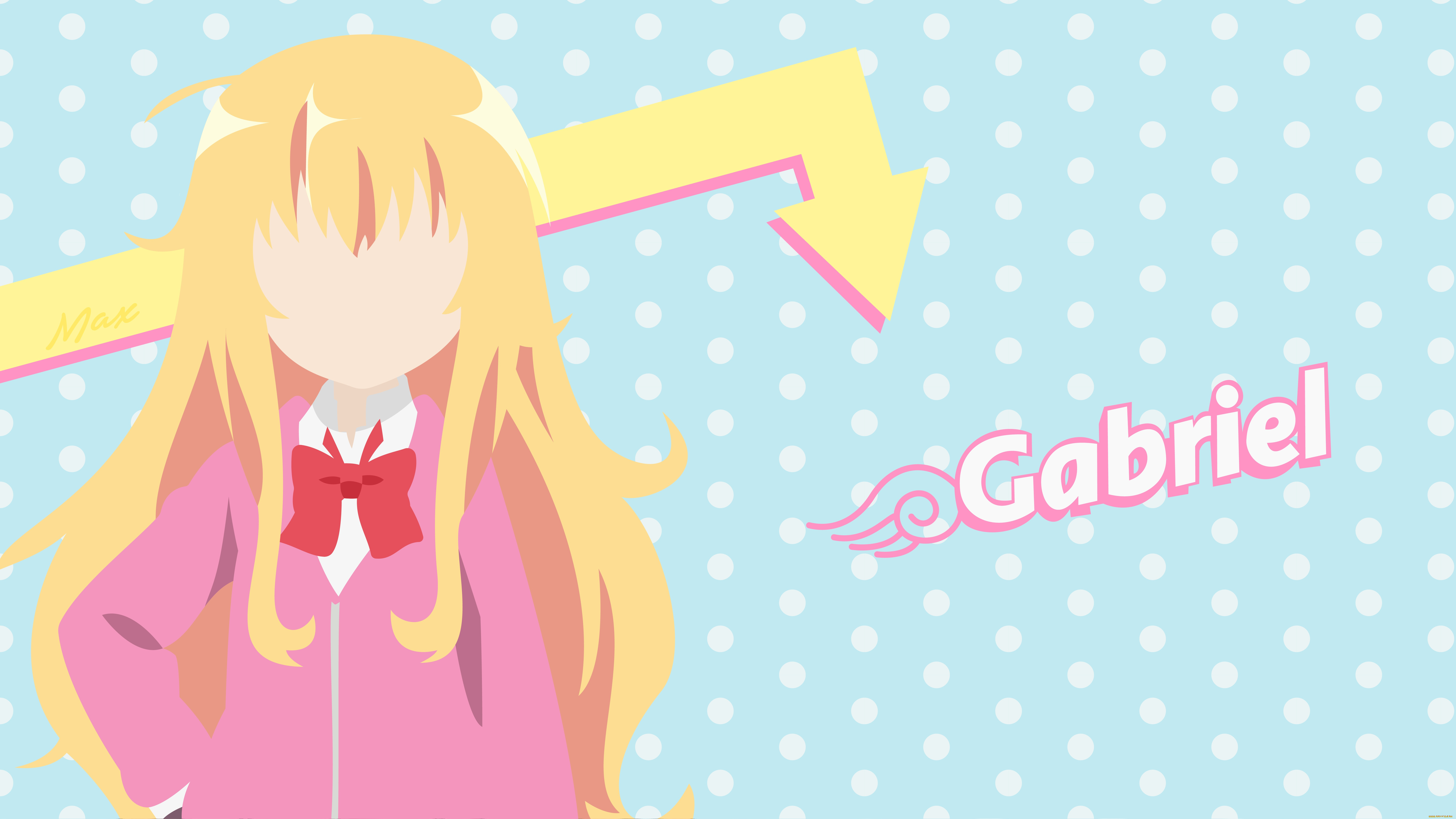 аниме, gabriel, dropout, взгляд, фон, девушка