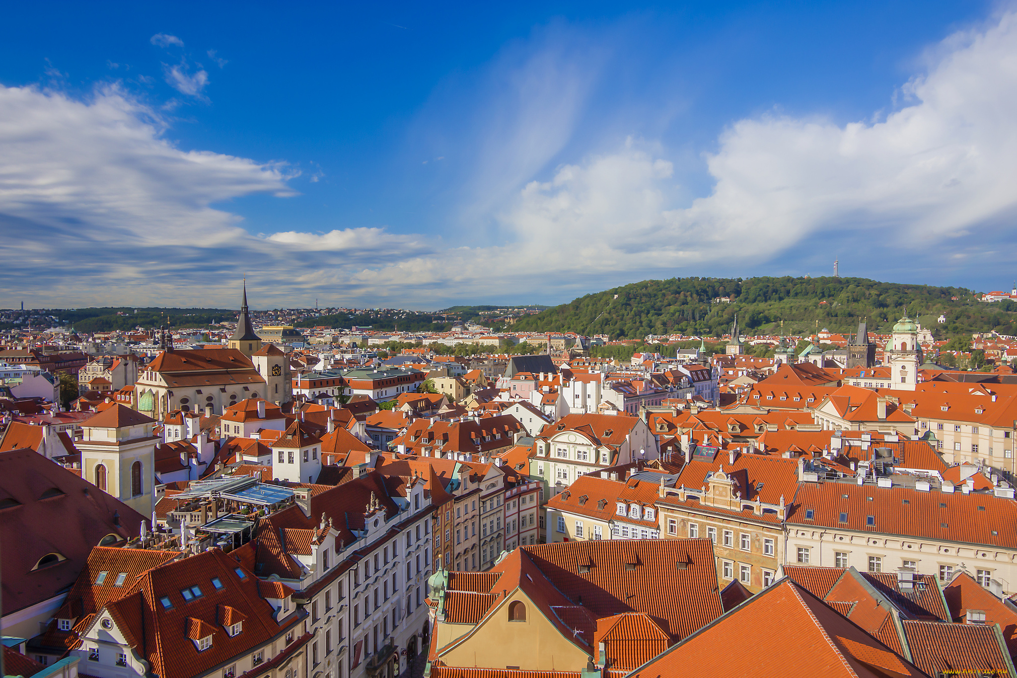 town, hall, tower, in, prague, города, прага, , Чехия, простор