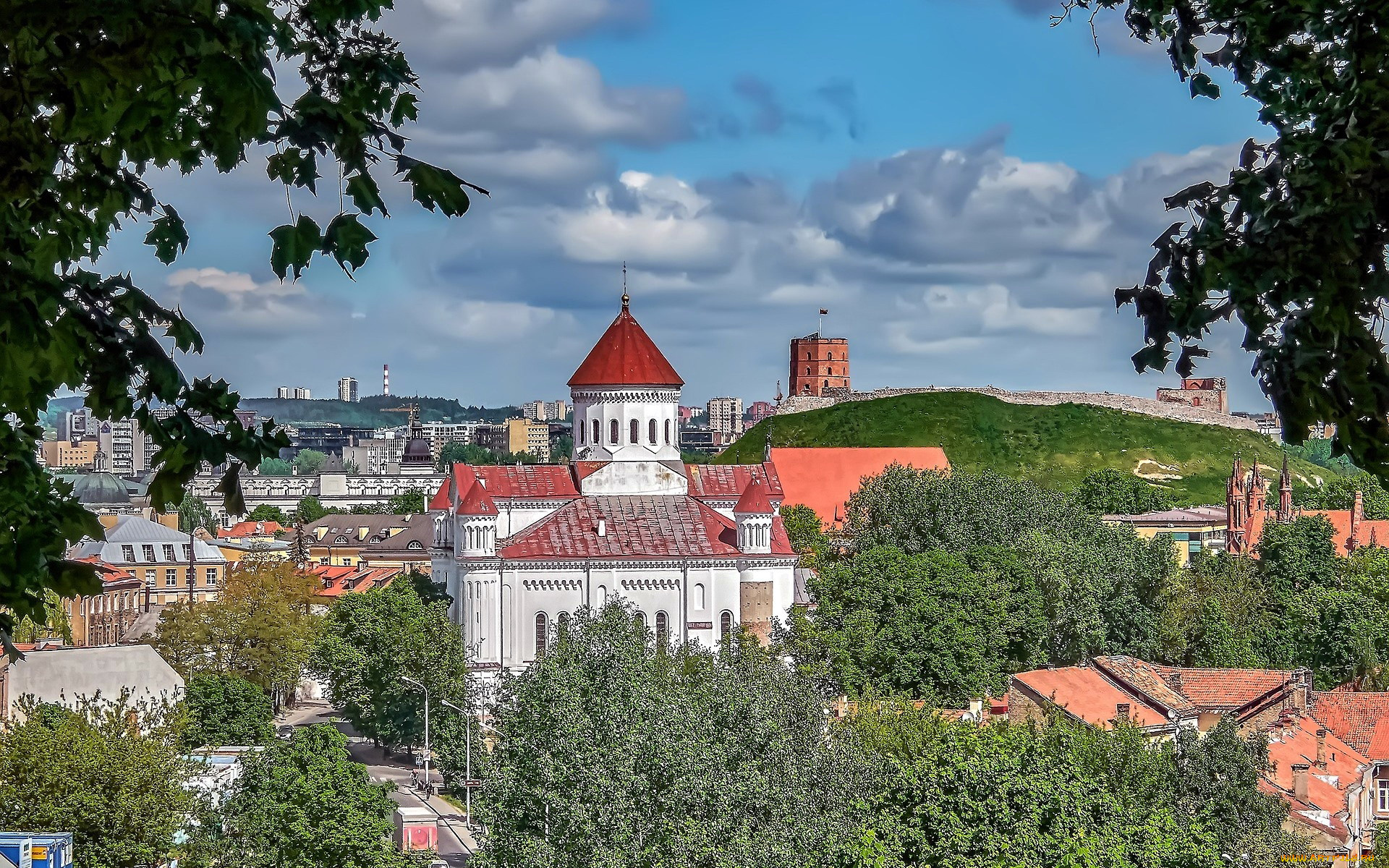 города, вильнюс, , литва, панорама