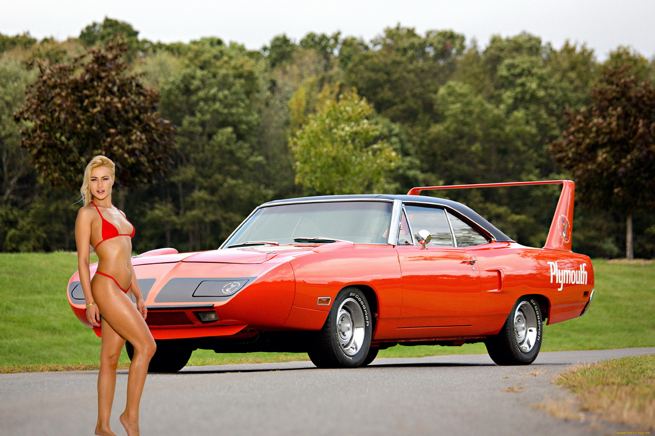 автомобили, -авто, с, девушками, 1970, plymouth, superbird