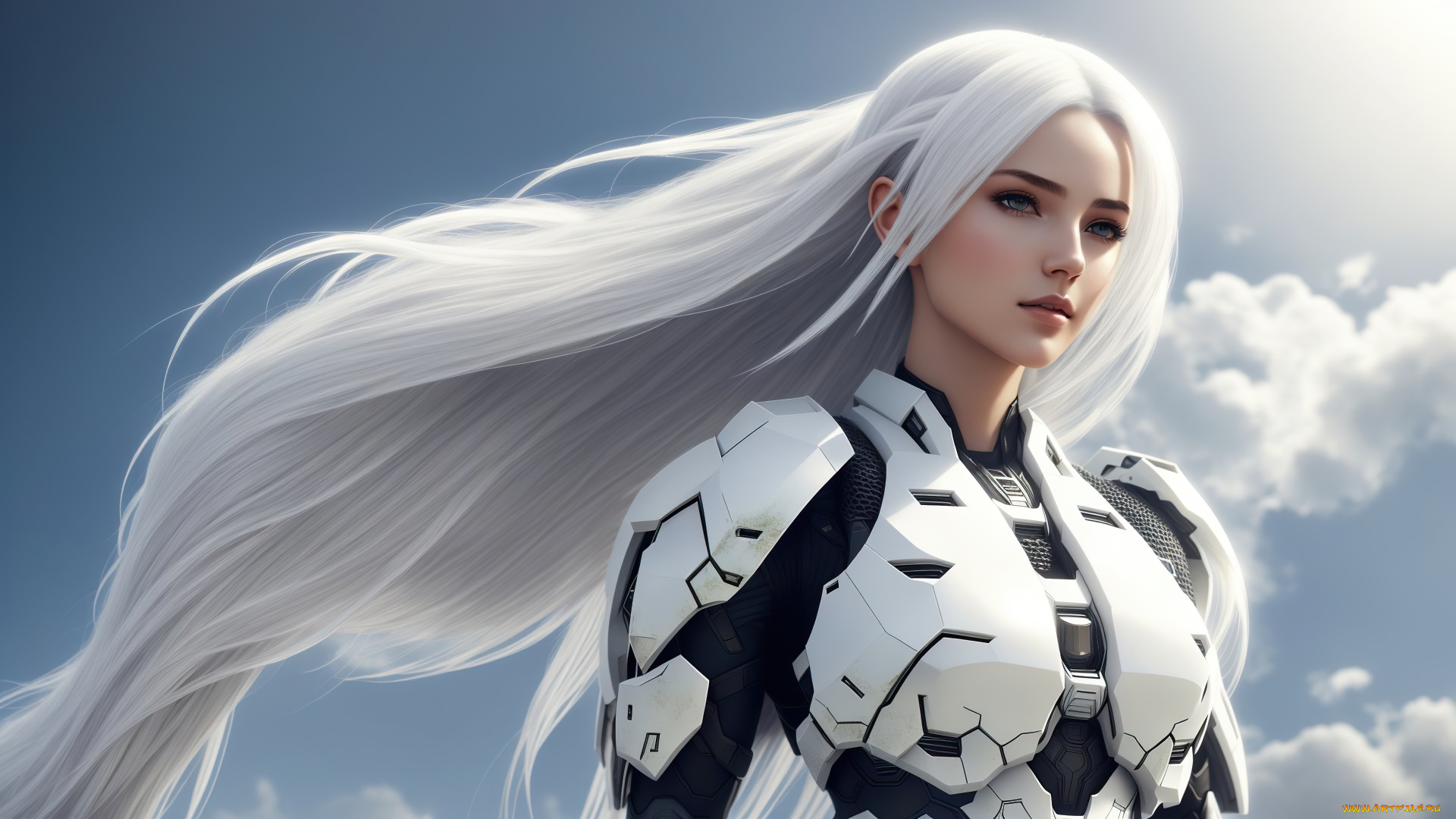 девушка, -, girl, фэнтези, девушки, girl, fantasy, armor, art, halo, blond, digital, si-fi, stable, diffusion, neuronet