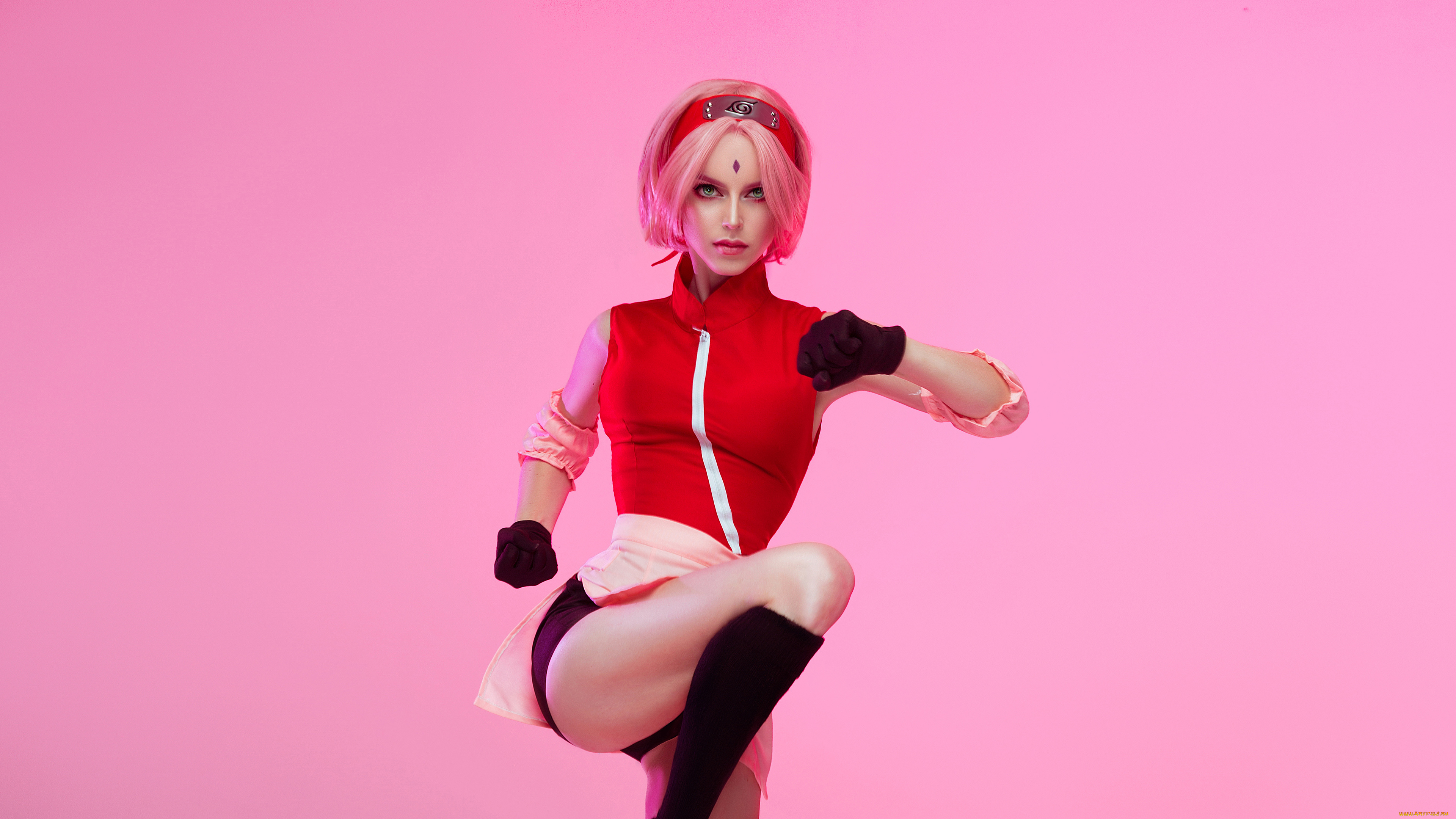 девушки, -, креатив, , косплей, sakura, haruno, naruto, cosplay, девушка