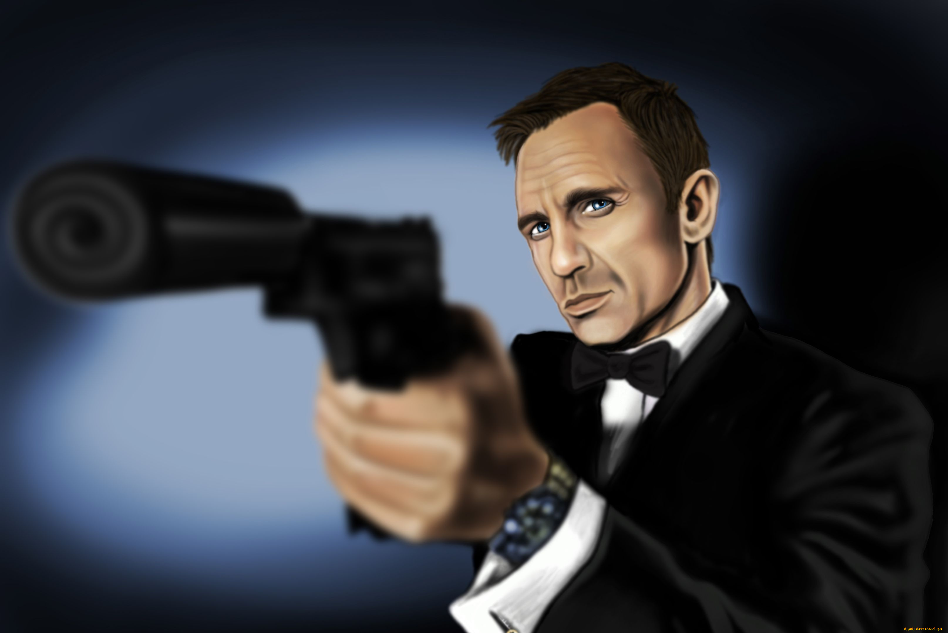 рисованные, люди, james, bond