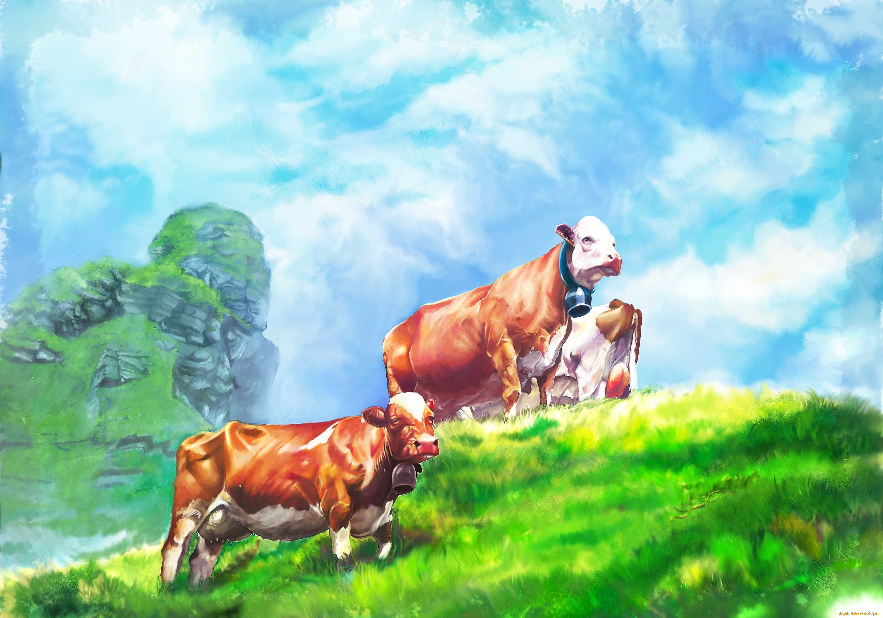 коровы на поляне без смс