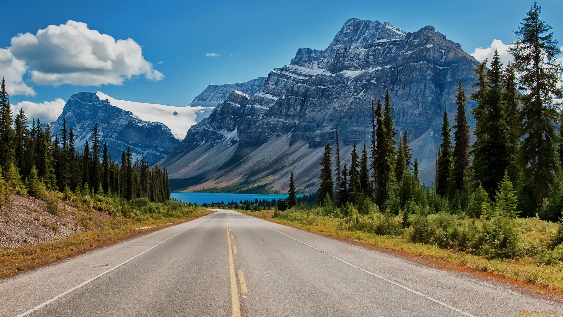 banff, national, park, alberta, canada, природа, дороги, канада, альберта, озеро, боу, банф, bow, lake, горы, canadian, rockies, канадские, скалистые, деревья