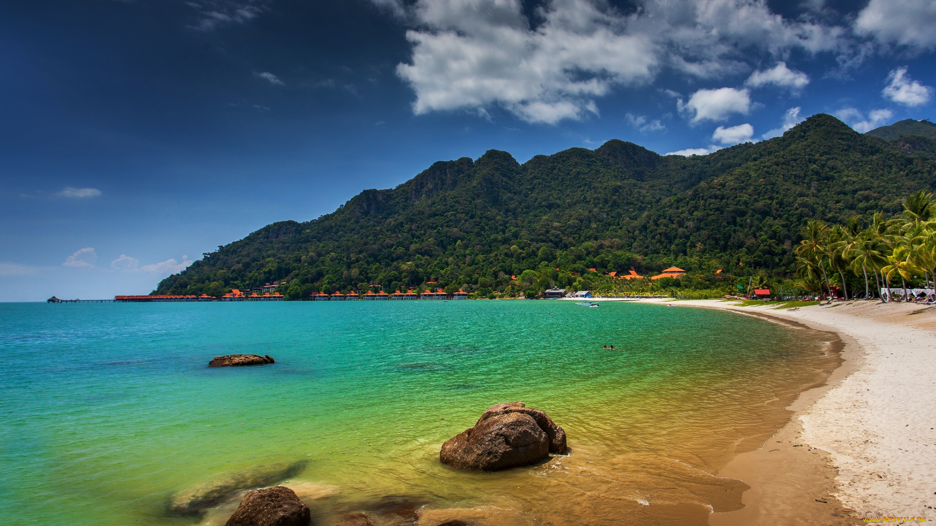 langkawi, malaysia, природа, побережье, горы, andaman, sea, лангкави, малайзия, андаманское, море, пляж