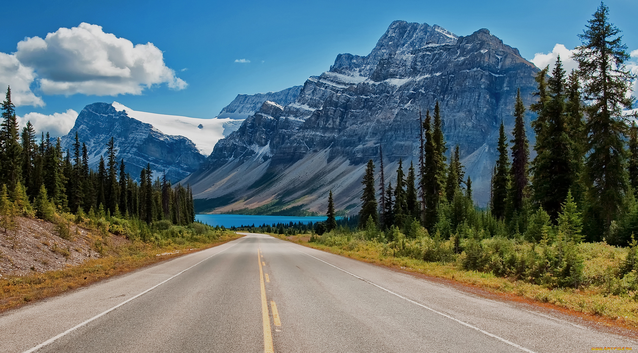 banff, national, park, alberta, canada, природа, дороги, канада, альберта, озеро, боу, банф, bow, lake, горы, canadian, rockies, канадские, скалистые, деревья