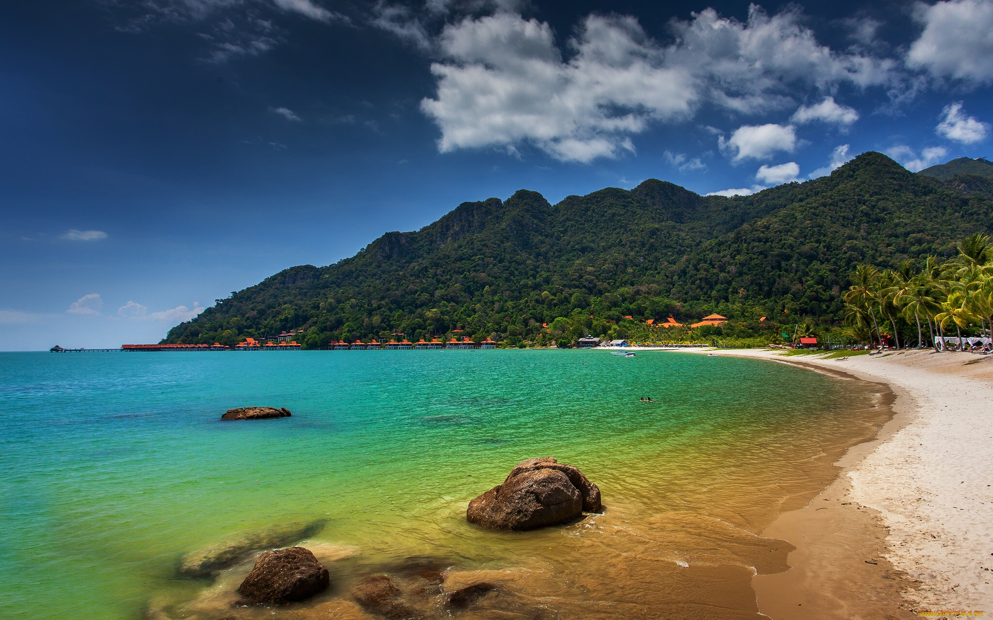 langkawi, malaysia, природа, побережье, горы, andaman, sea, лангкави, малайзия, андаманское, море, пляж