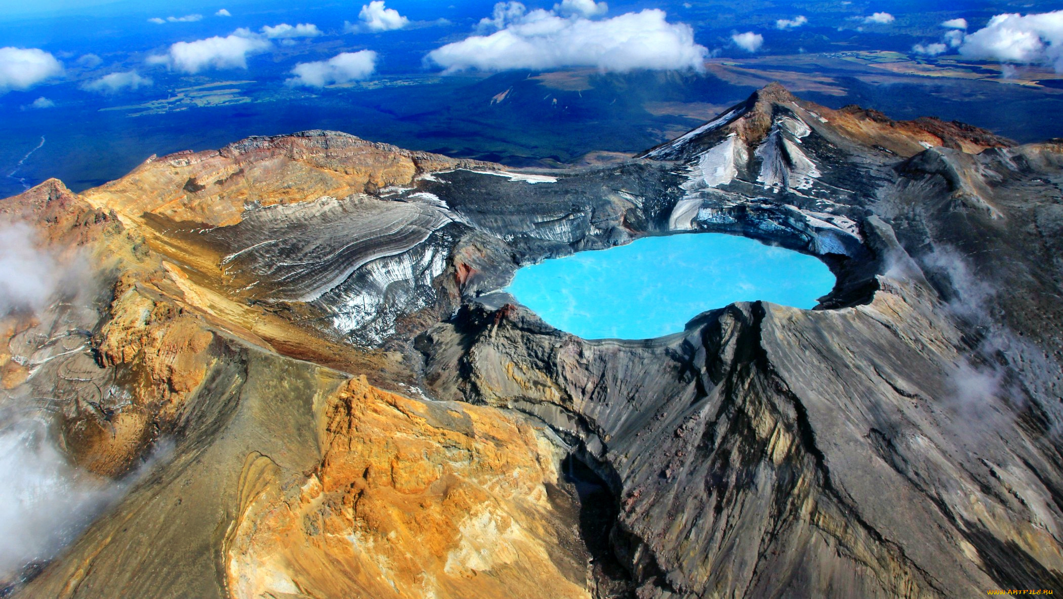 tongariro, world, heritage, national, park, north, island, new, zealand, природа, реки, озера, кратер, вулкан, панорама, озеро, горы