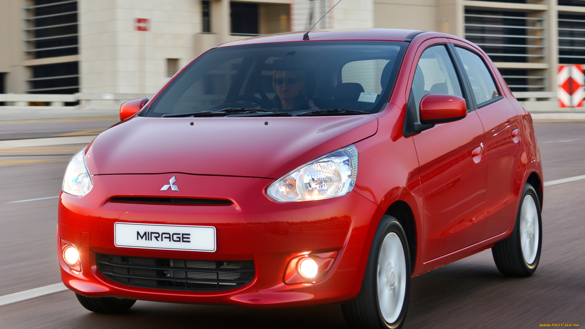 автомобили, mitsubishi, красный, 2014г, za-spec, mirage