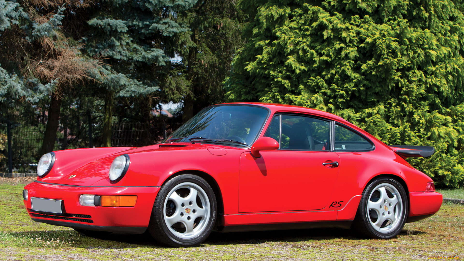 автомобили, porsche, 3-6, rs, carrera, 911, 964г, красный, america