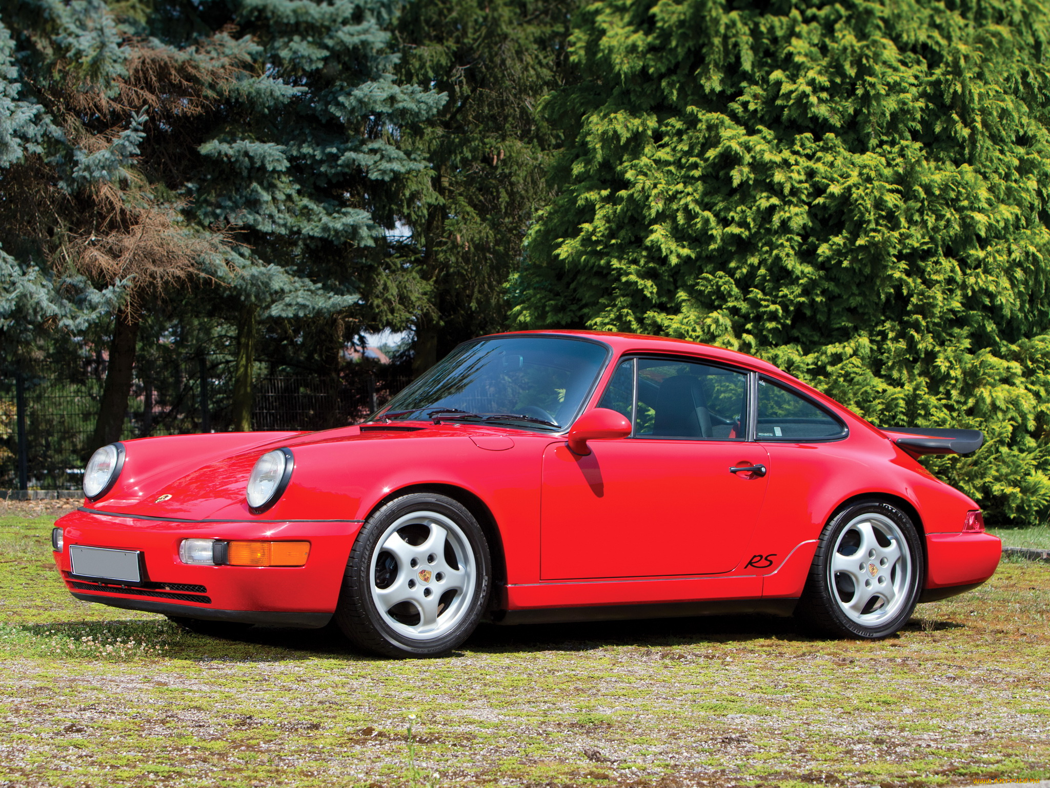 автомобили, porsche, 3-6, rs, carrera, 911, 964г, красный, america