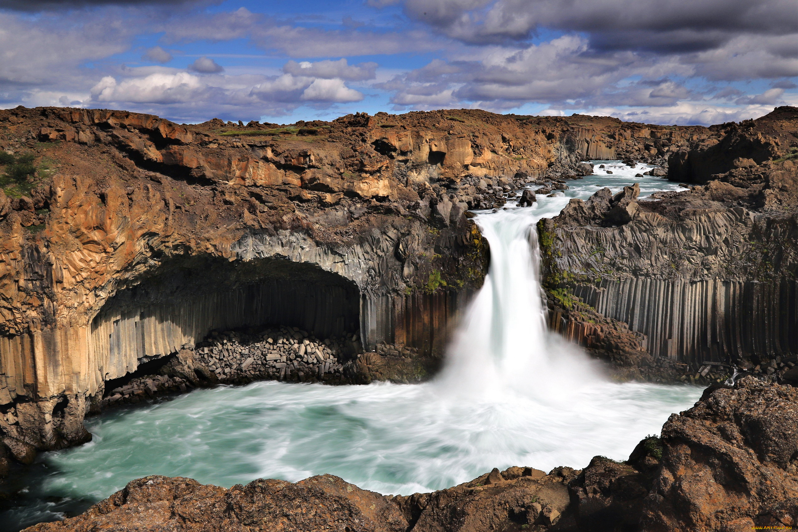 aldeyjarfoss, waterfall, iceland, природа, водопады, aldeyjarfoss, waterfall