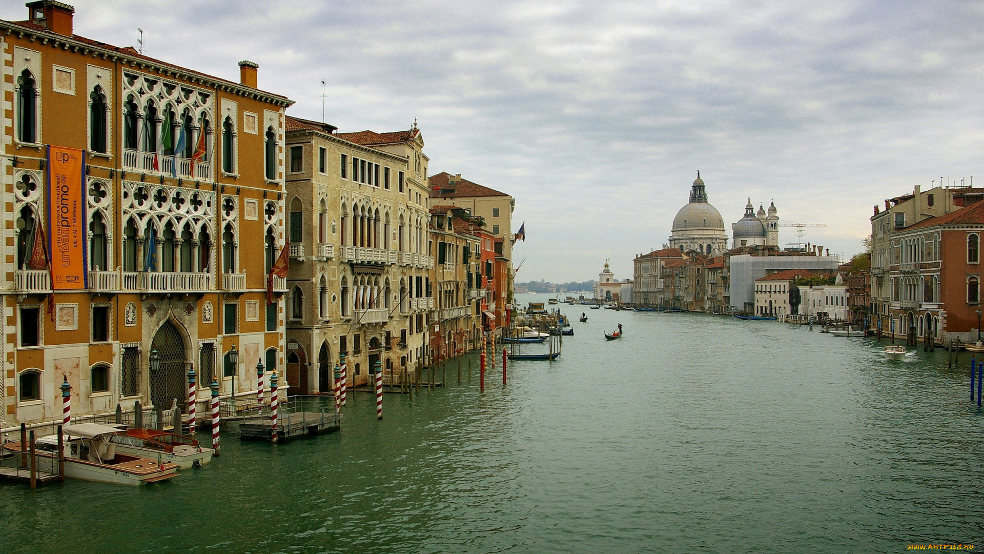 венеция, города, италия, канал, дома, гондолы, вода