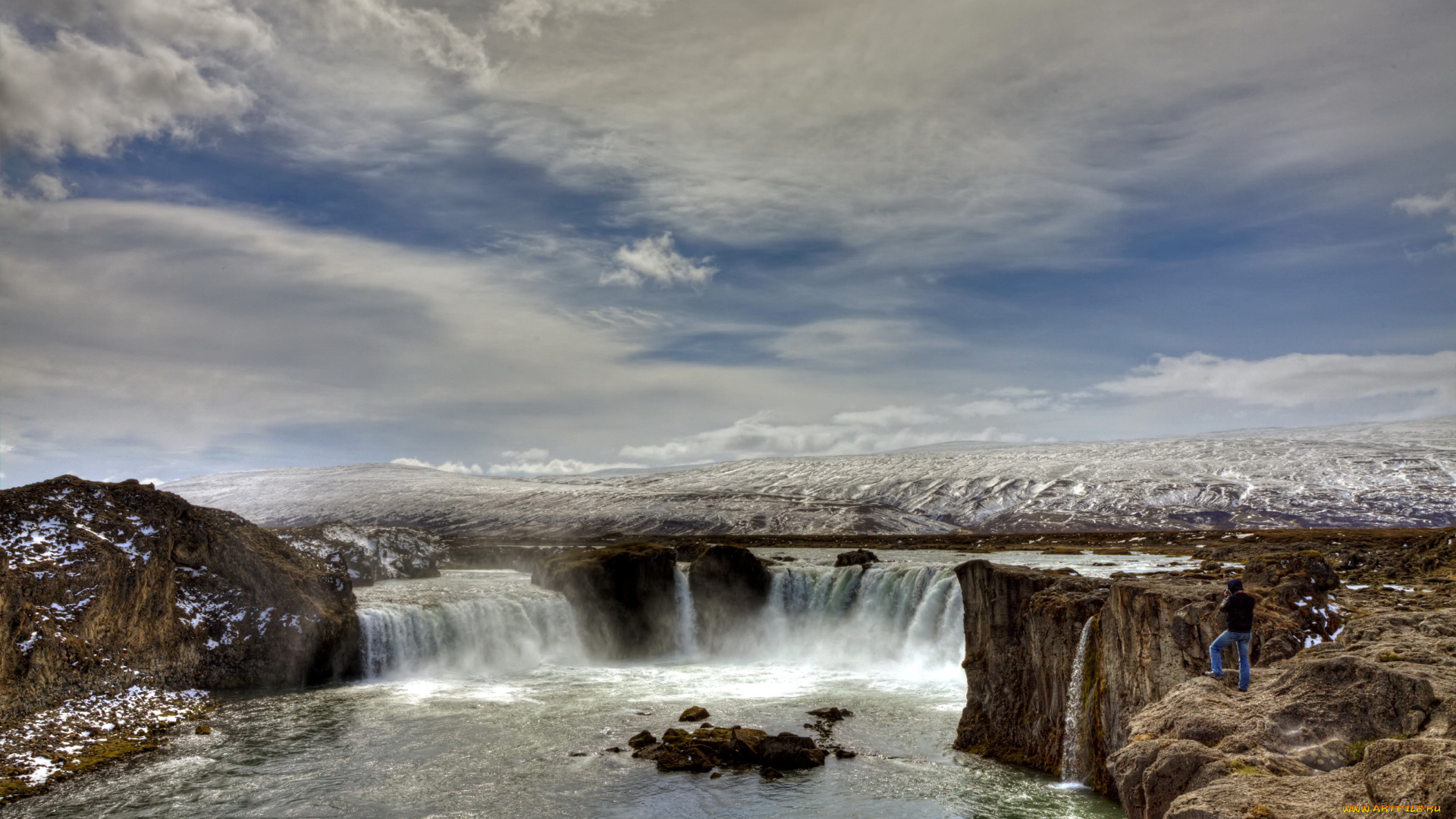 исландия, godafoss, waterfall, природа, водопады, водопад