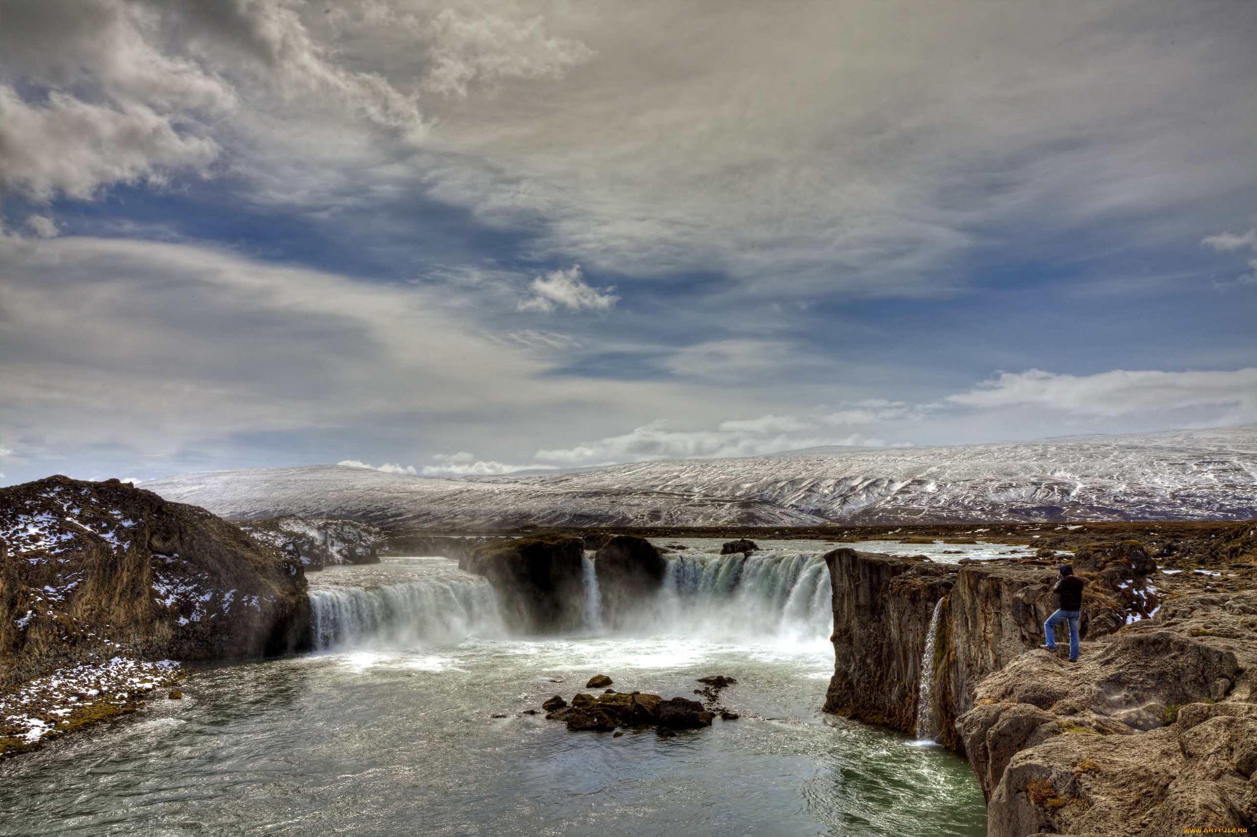 исландия, godafoss, waterfall, природа, водопады, водопад