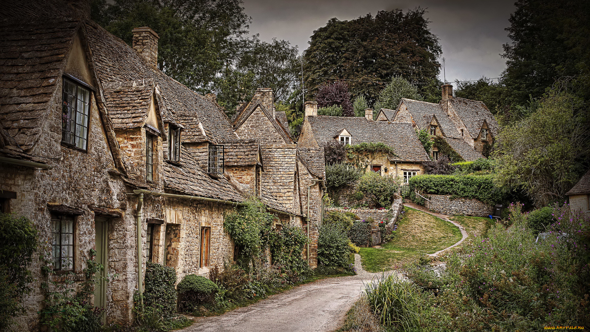 england, arlington, row, bibury, города, улицы, площади, набережные, дома, деревня, ландшафт