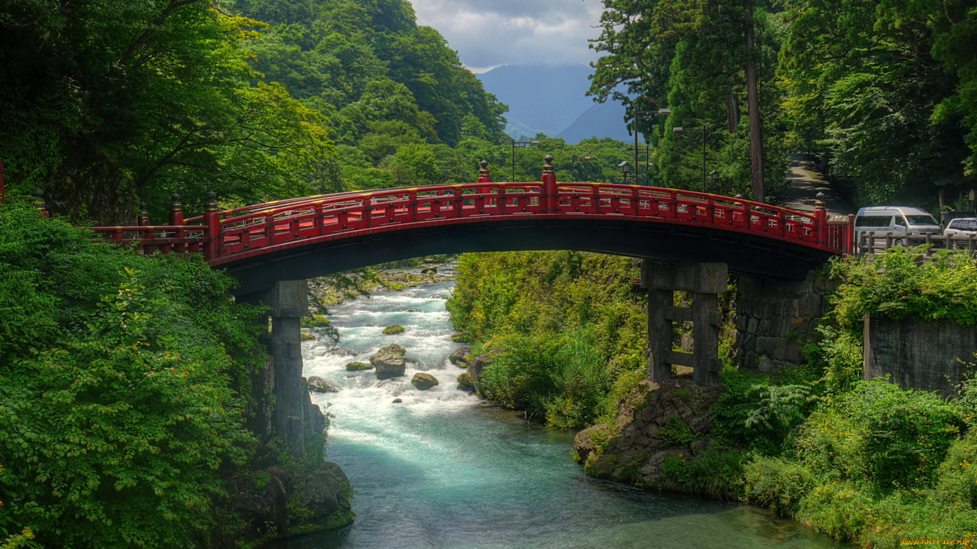 nikko, japan, природа, реки, озера, река, мост, парк