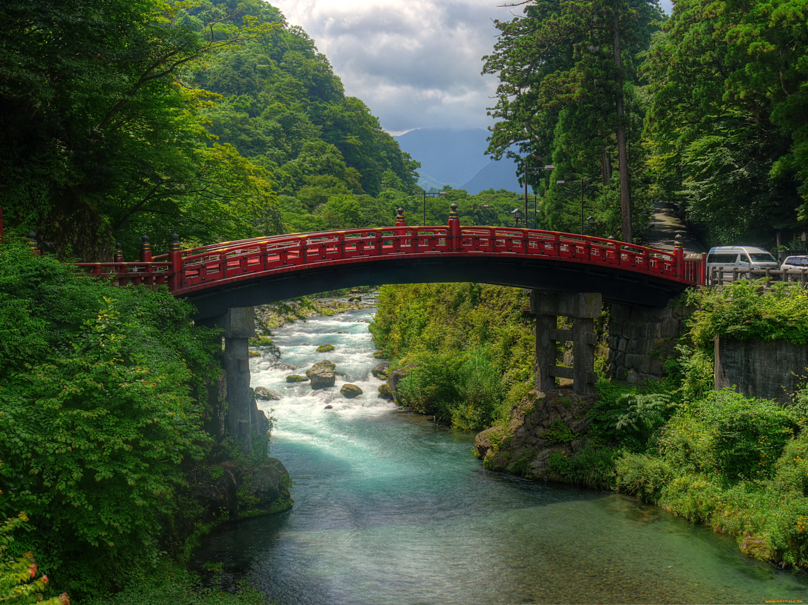 nikko, japan, природа, реки, озера, река, мост, парк