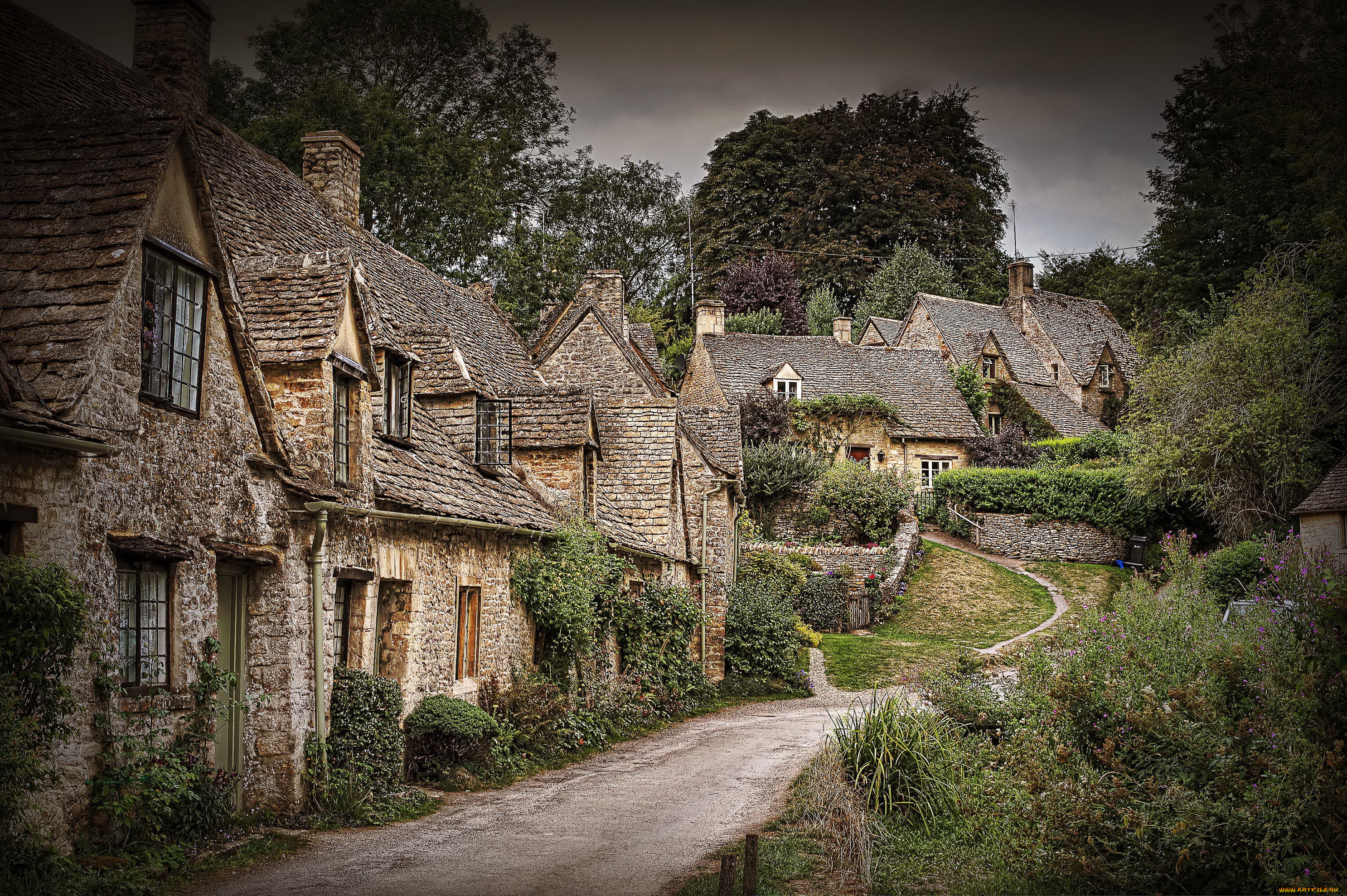 england, arlington, row, bibury, города, улицы, площади, набережные, дома, деревня, ландшафт