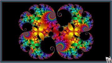 Картинка 3д графика fractal фракталы цвета узор щенок фон