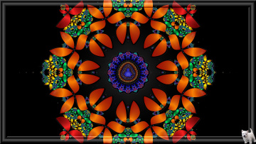 Картинка 3д графика fractal фракталы фон узор щенок цвета