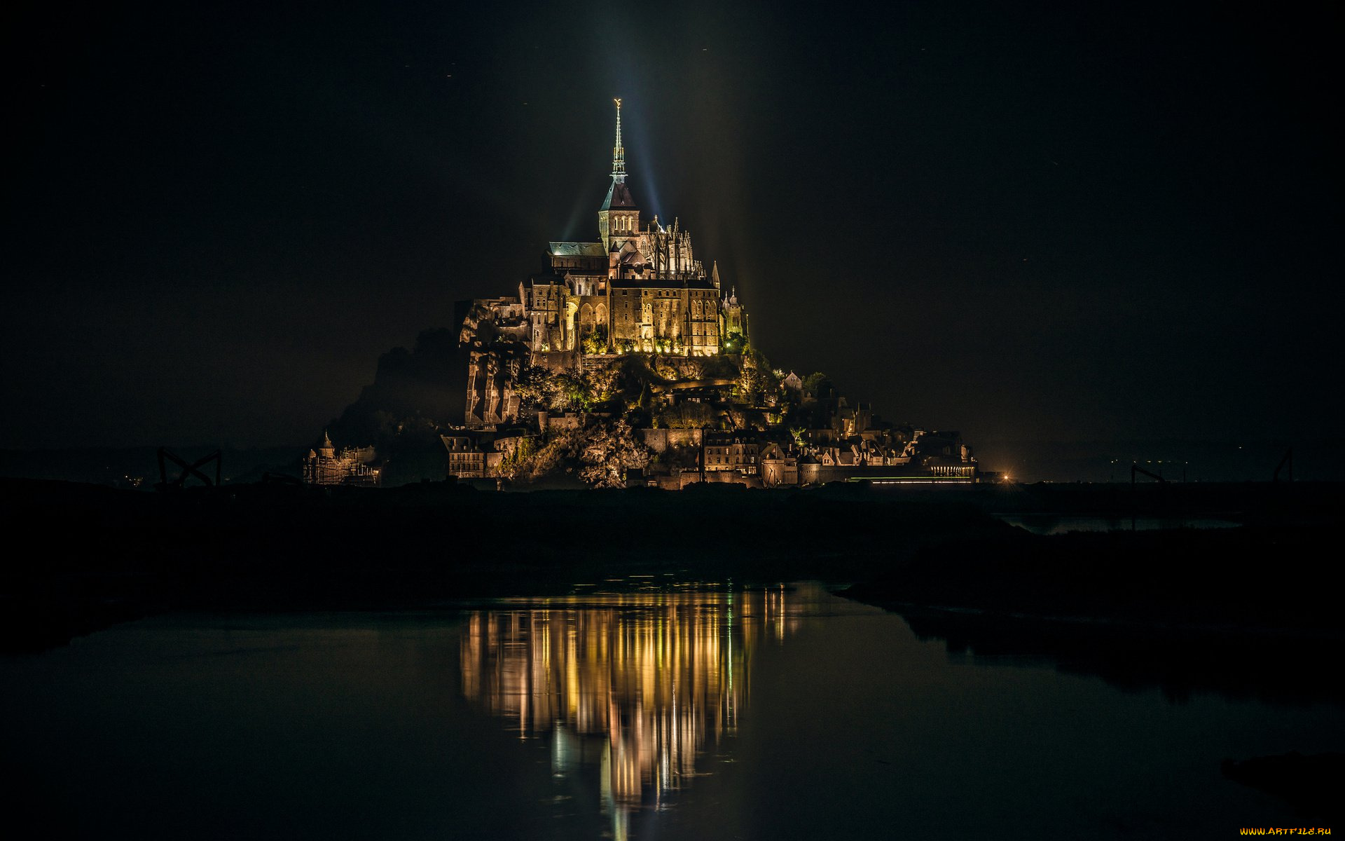 города, крепость, мон-сен-мишель, , франция, mont, saint-michel