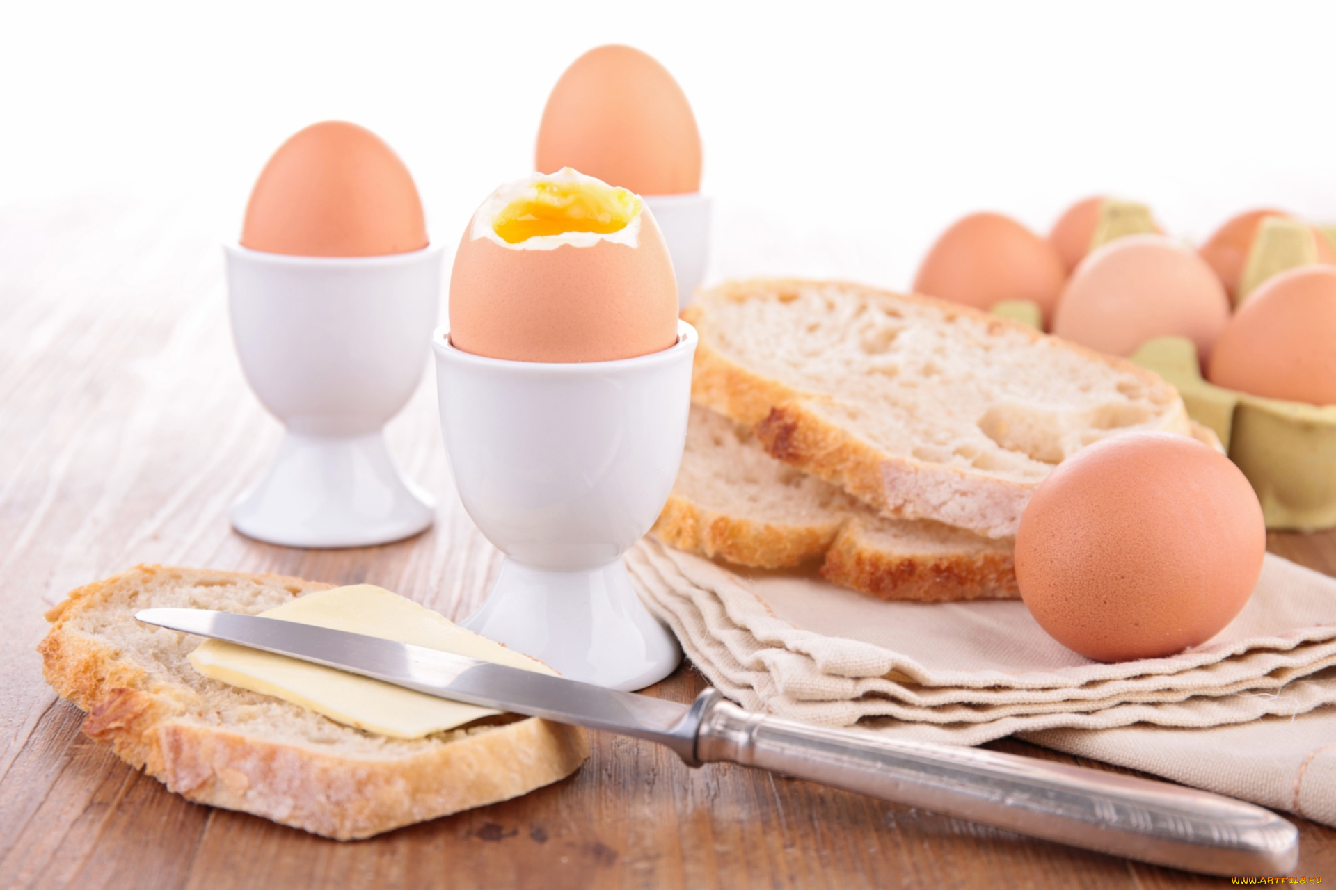 еда, Яйца, хлеб, яйца, масло
