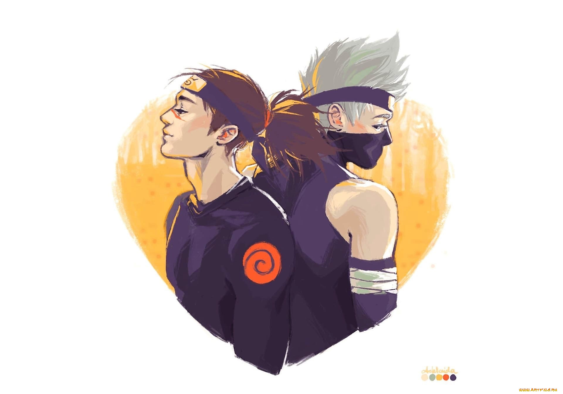 аниме, naruto, ирука, умино, какаши