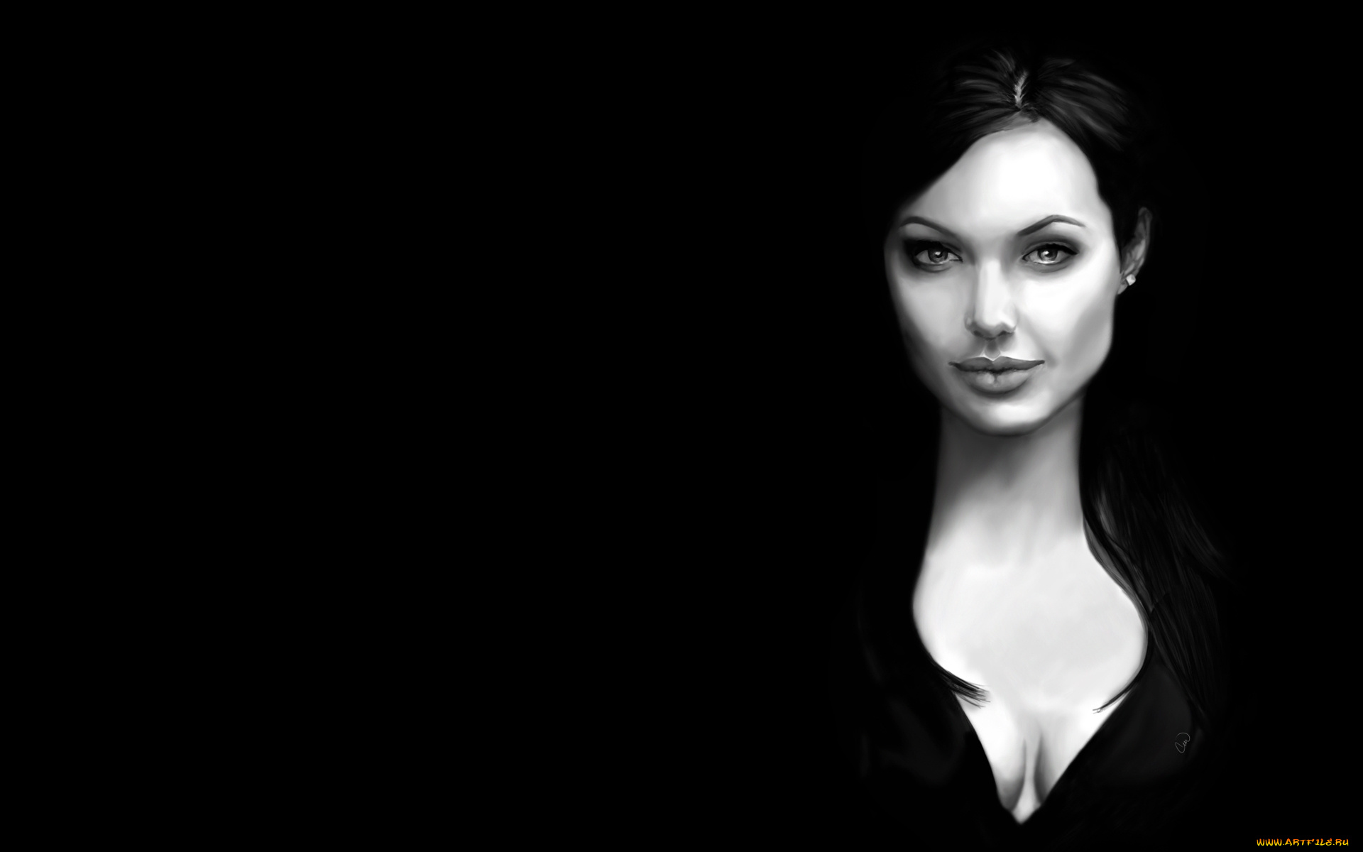 angelina, jolie, рисованные, люди, анджелина, джоли, темный, фон