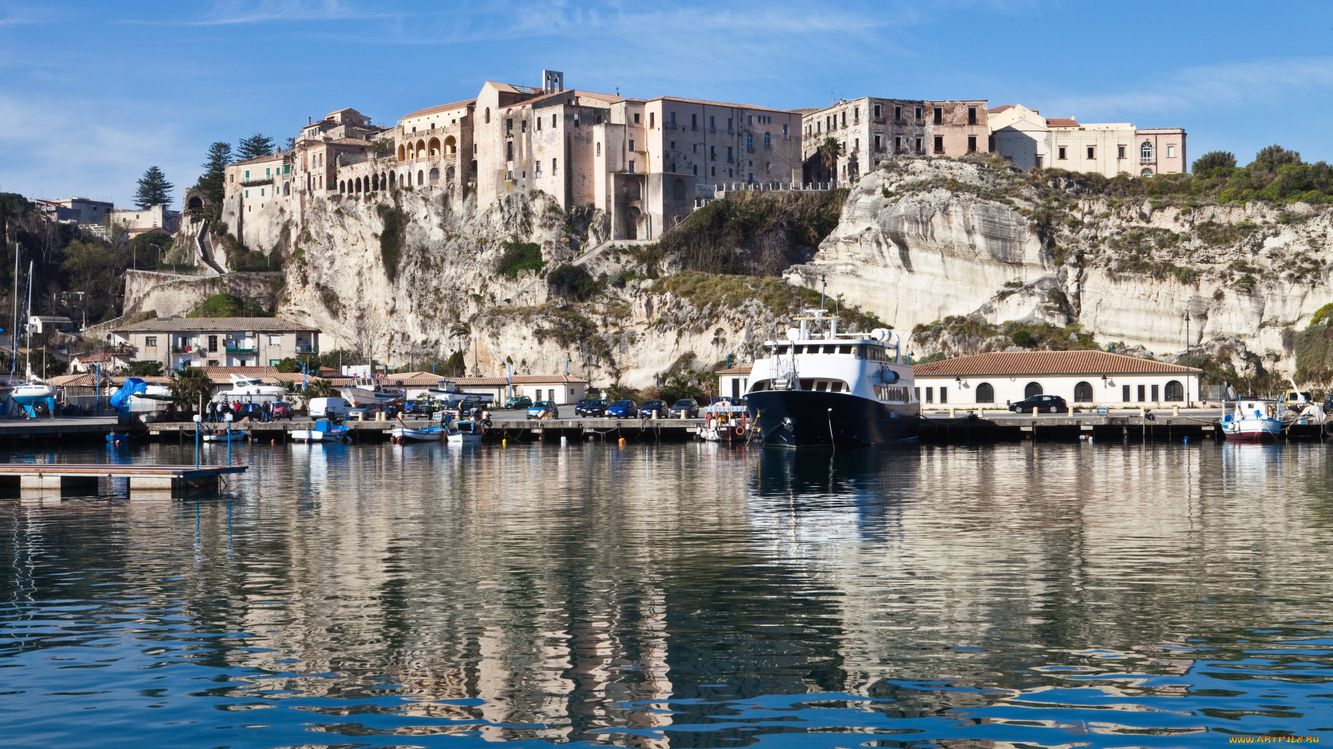 tropea, italy, города, амальфийское, лигурийское, побережье, италия, море, дома, горы