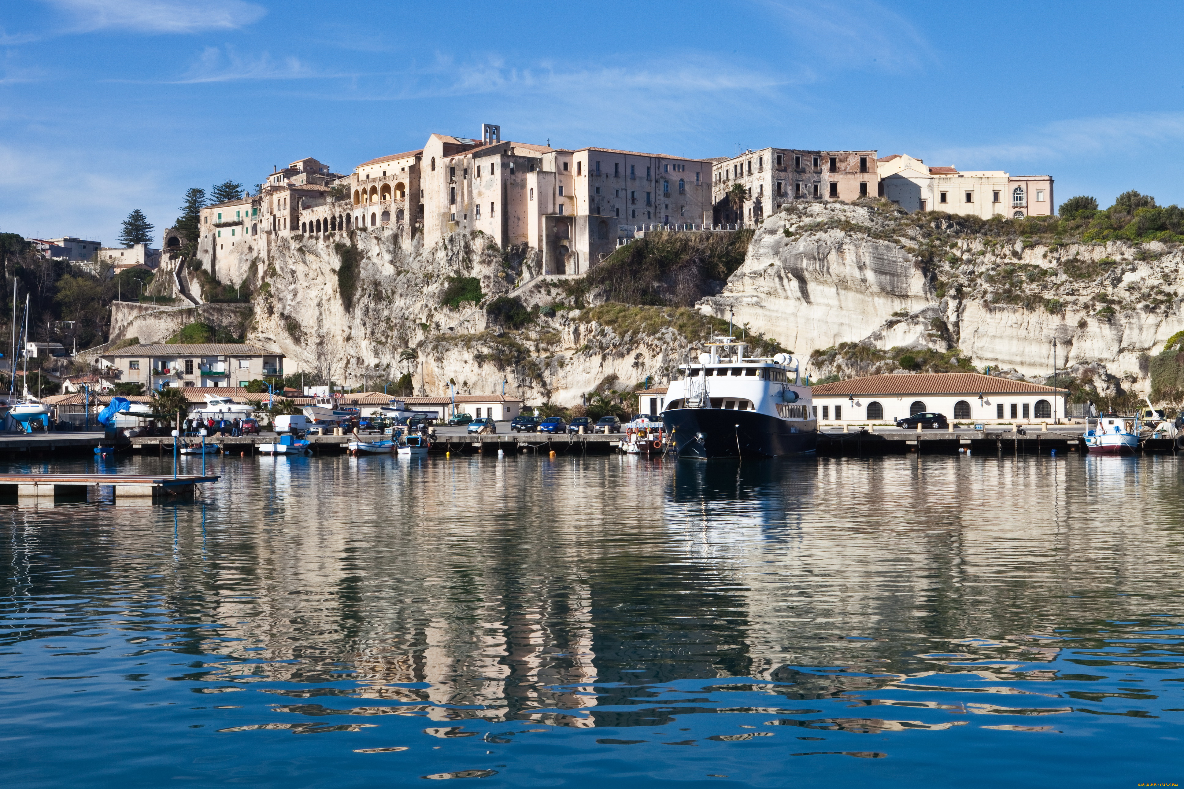 tropea, italy, города, амальфийское, лигурийское, побережье, италия, море, дома, горы