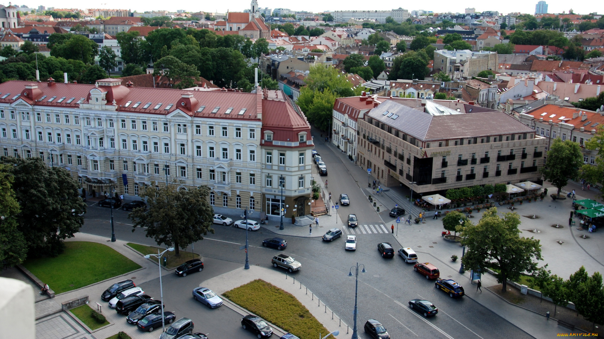 города, вильнюс, , литва, дома, улица, вильнюс