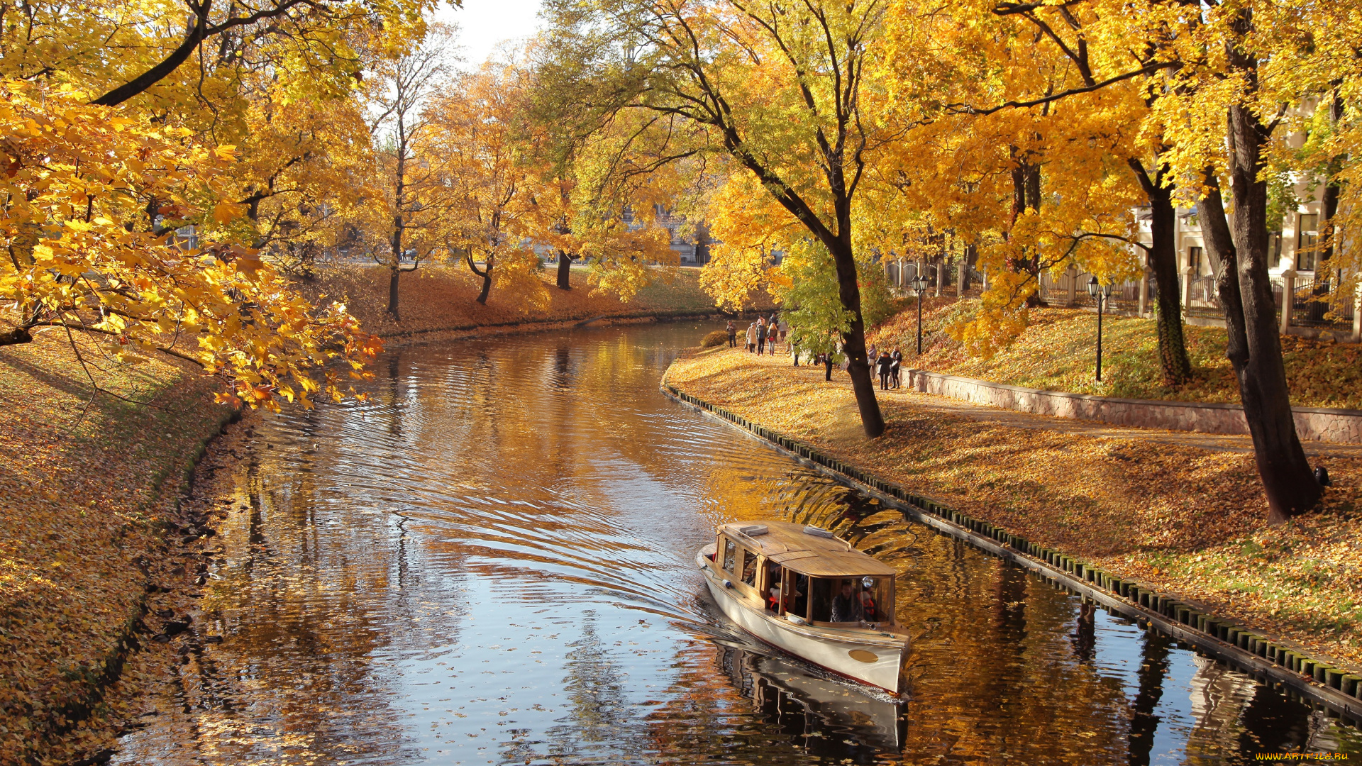 природа, парк, park, fall, autumn, boat, river, nature, trees, листопад, лодка, осень, река, деревья, алея, alley