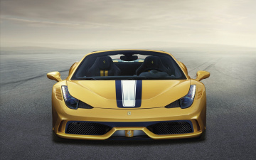 Картинка автомобили ferrari speciale a 458 желтый 2015г