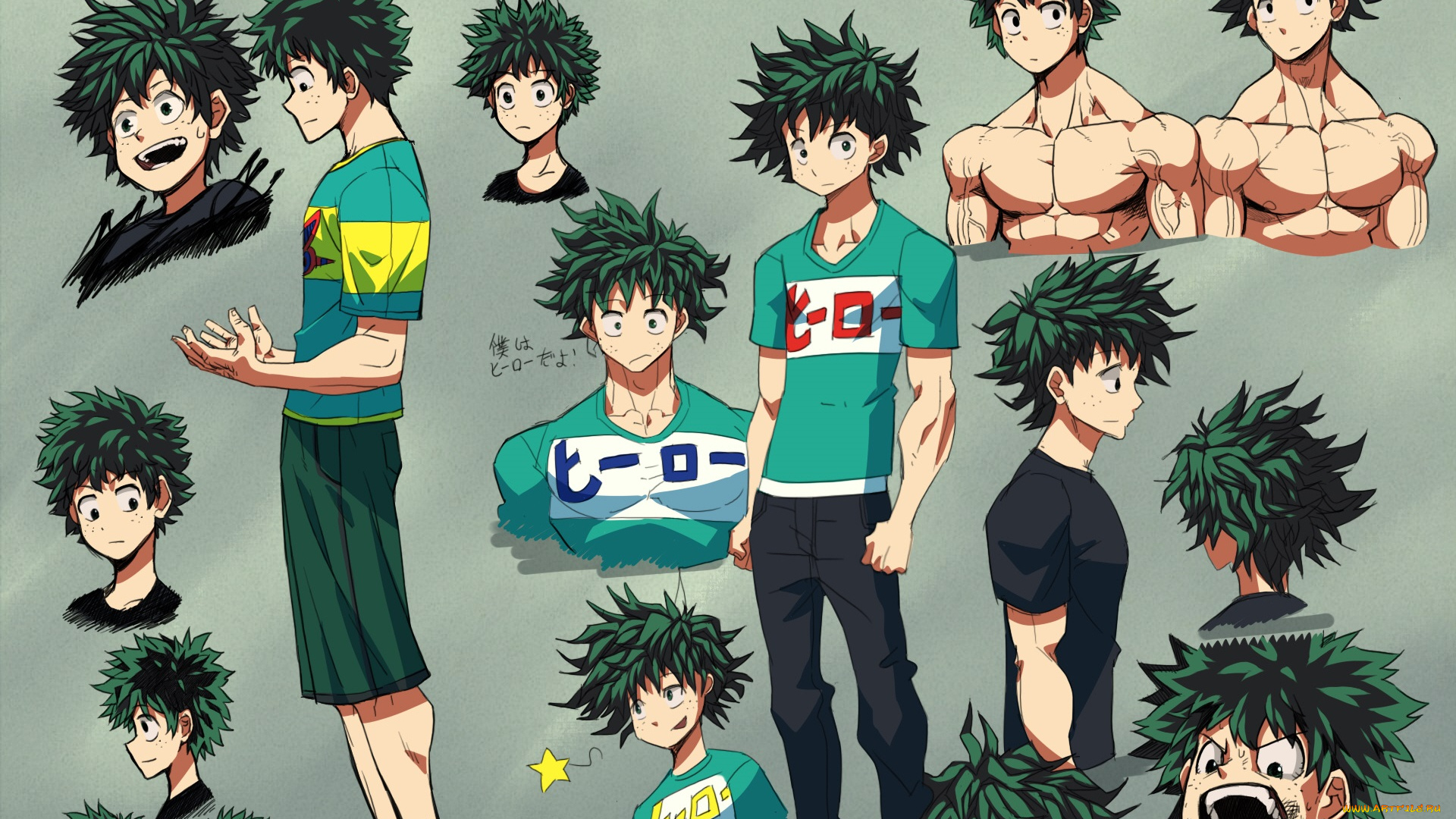 аниме, boku, no, hero, academia, мидория