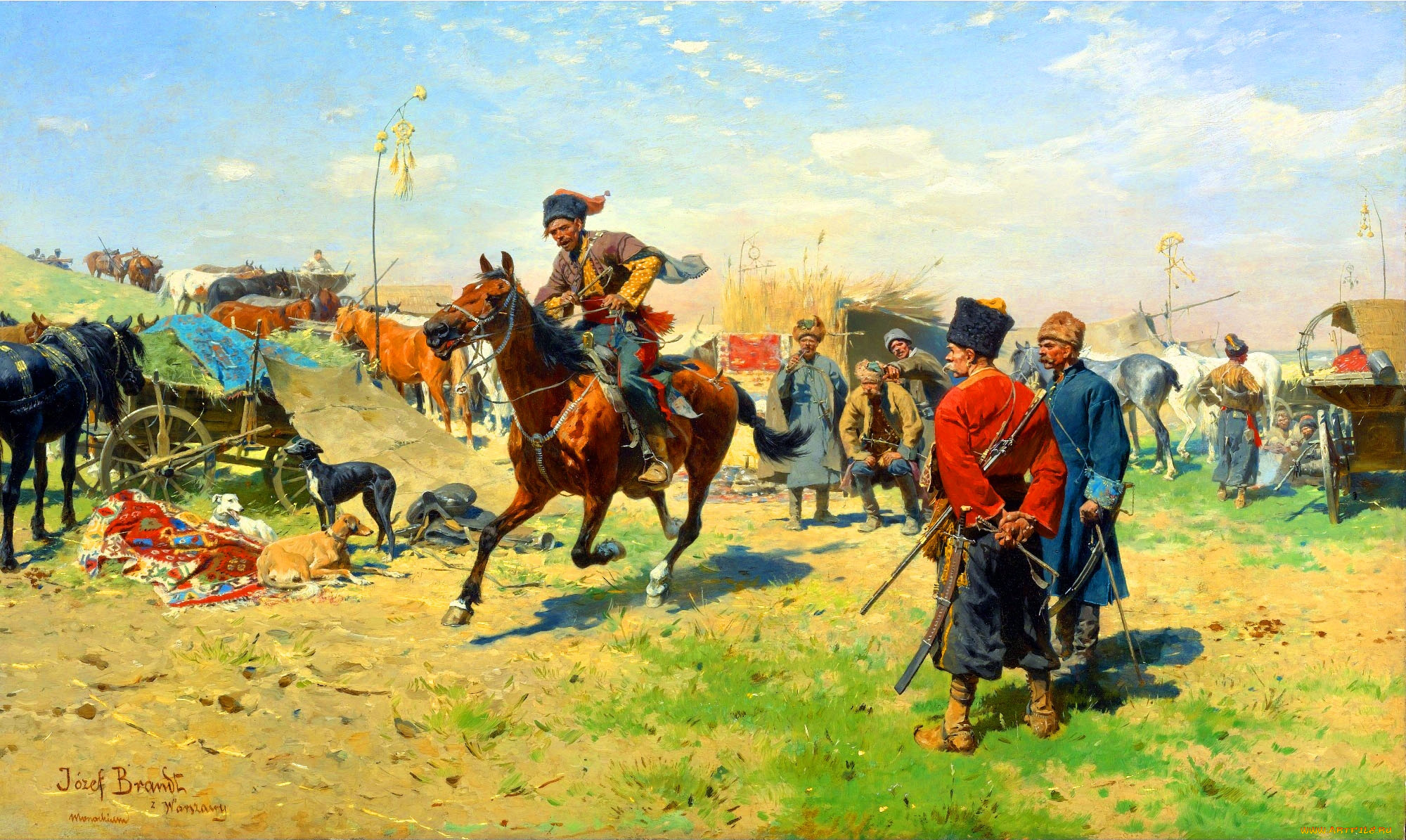 рисованное, живопись, козаки