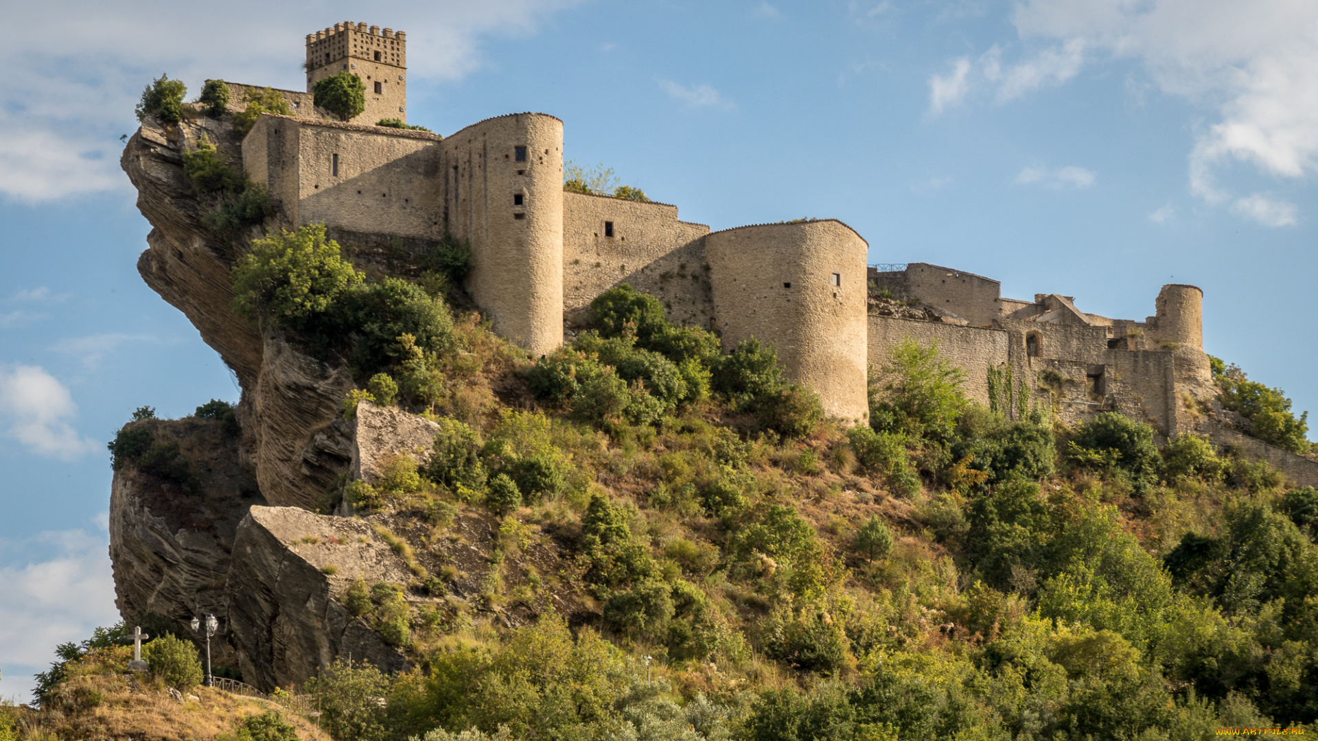 roccascalegna, castle, города, замки, италии, простор