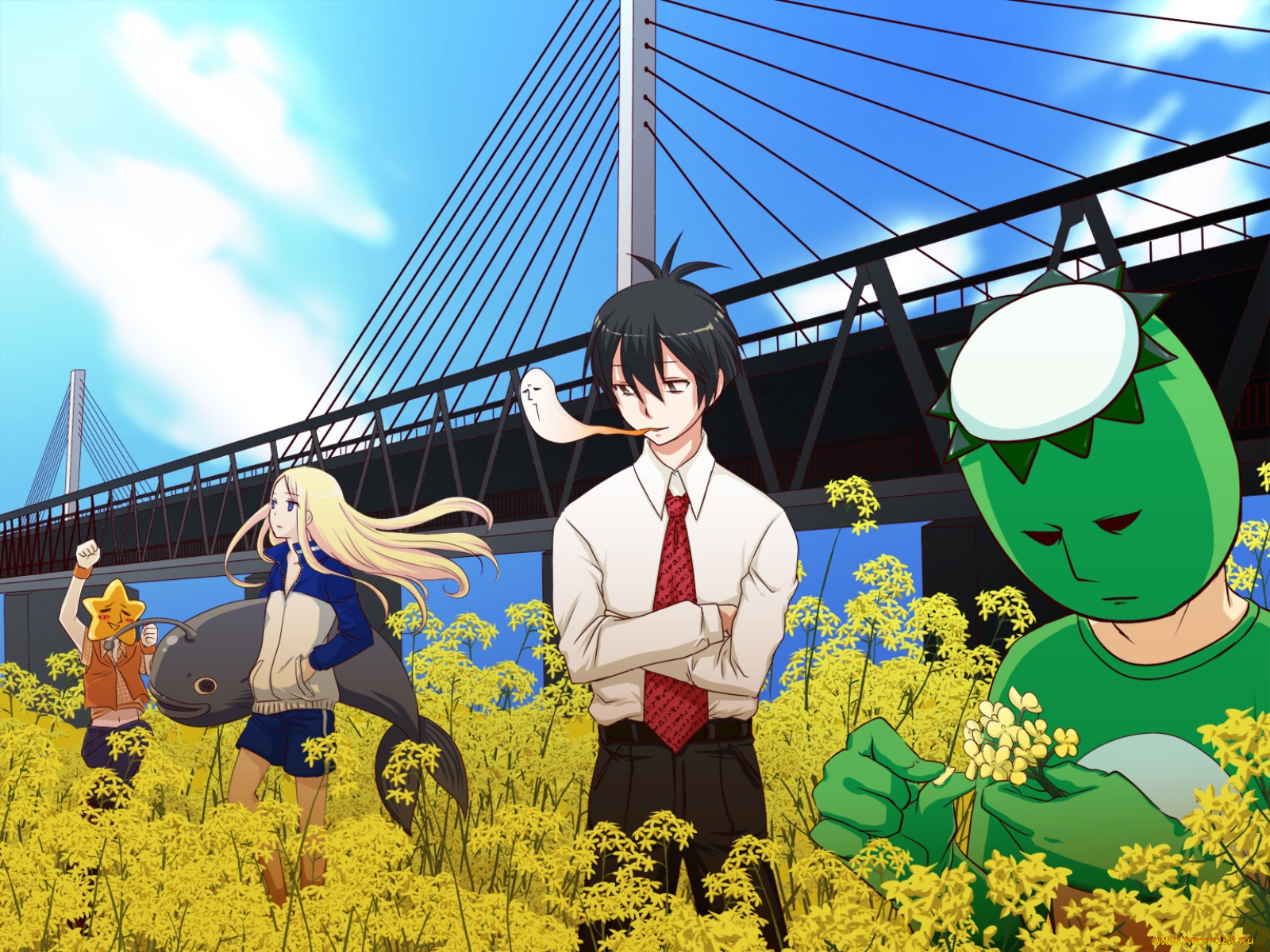 аниме, arakawa, under, the, bridge