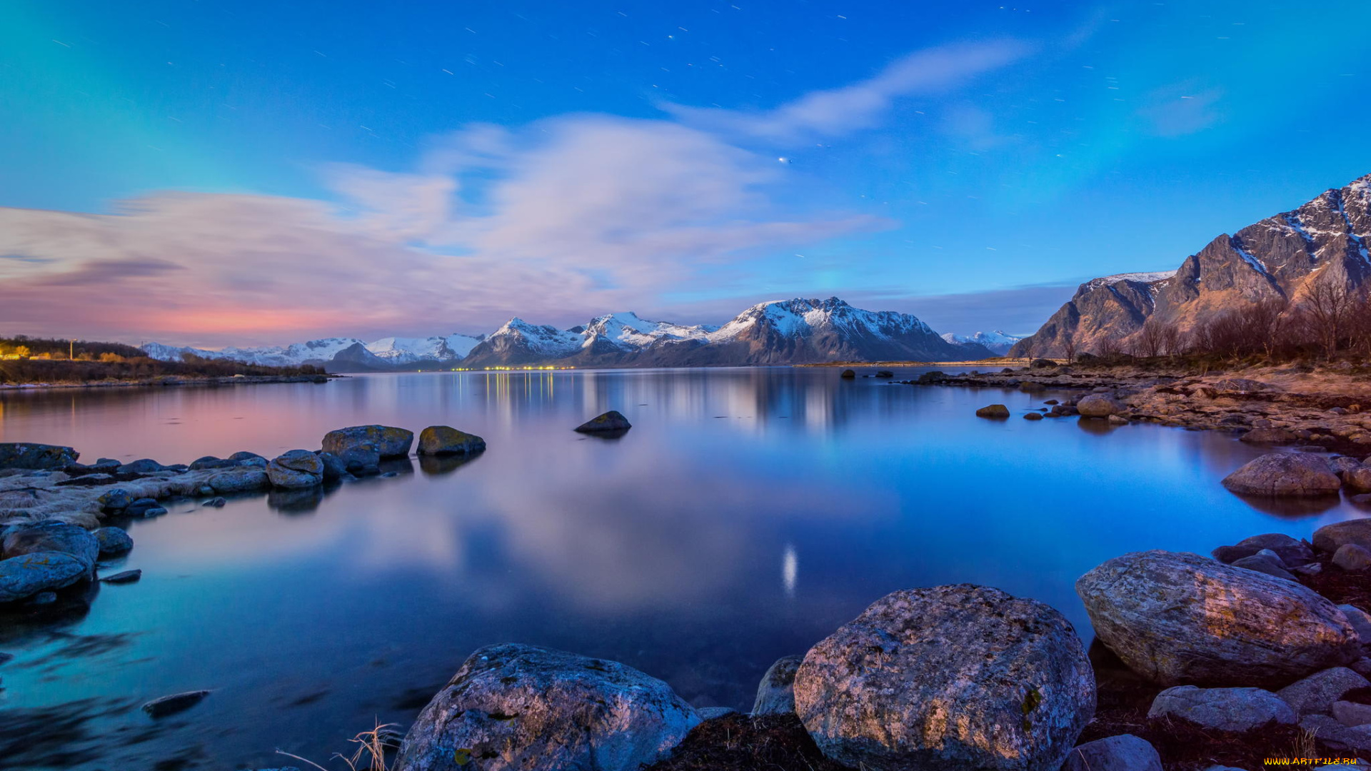 природа, реки, озера, норвегия, лофотенские, острова, камни, горы, вода, залив, пейзаж