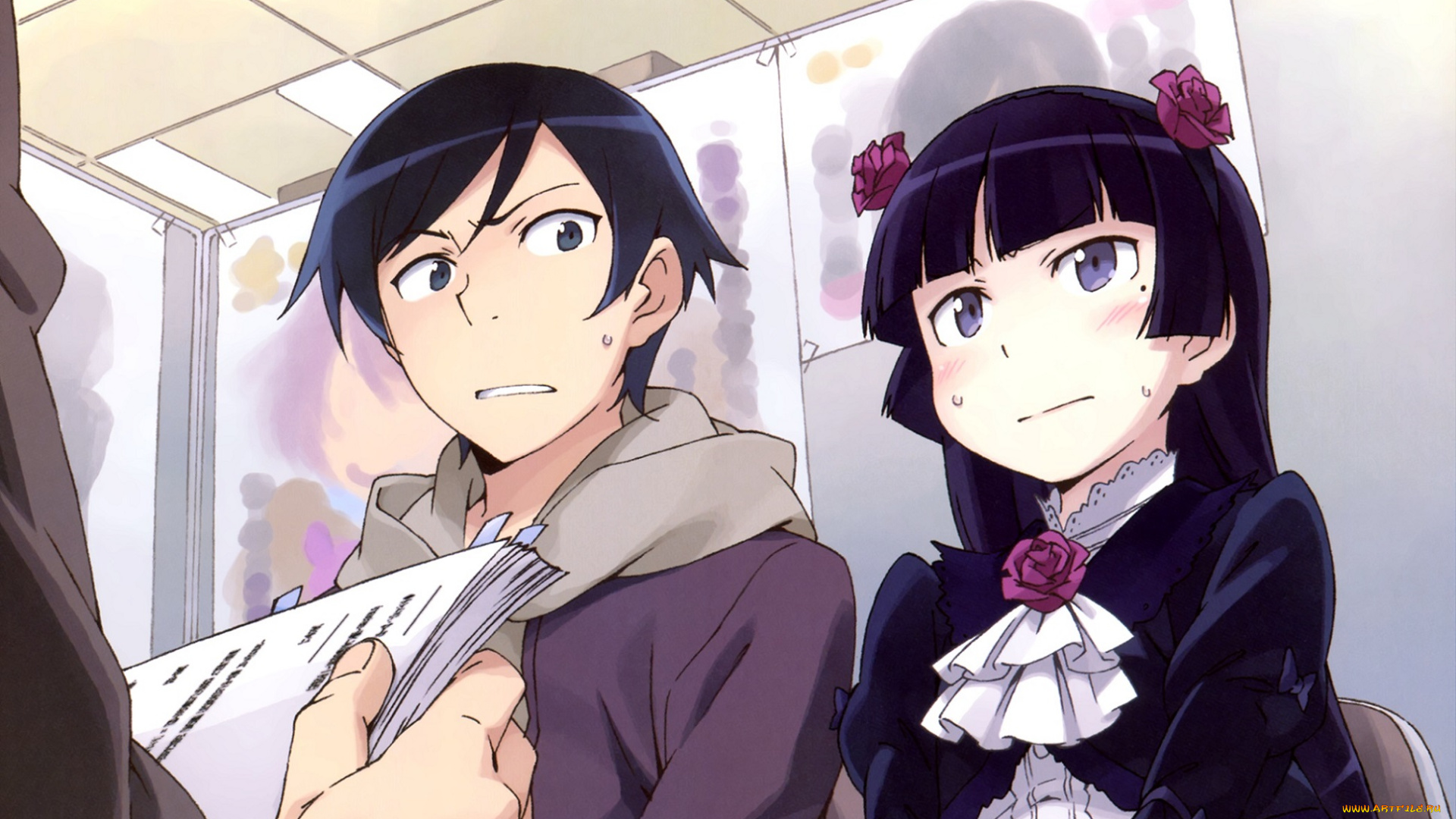 аниме, oreimo, kanzaki, hiro, арт, kousaka, kyousuke, девушка, парень, gokou, ruri