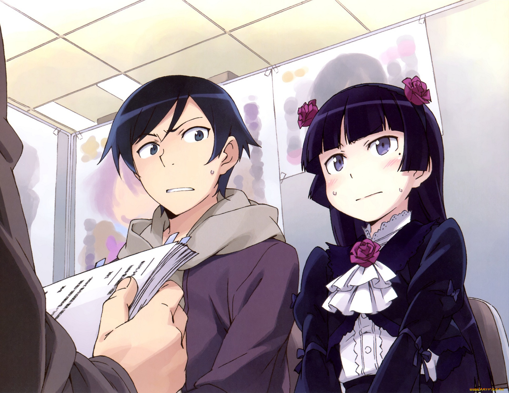 аниме, oreimo, kanzaki, hiro, арт, kousaka, kyousuke, девушка, парень, gokou, ruri