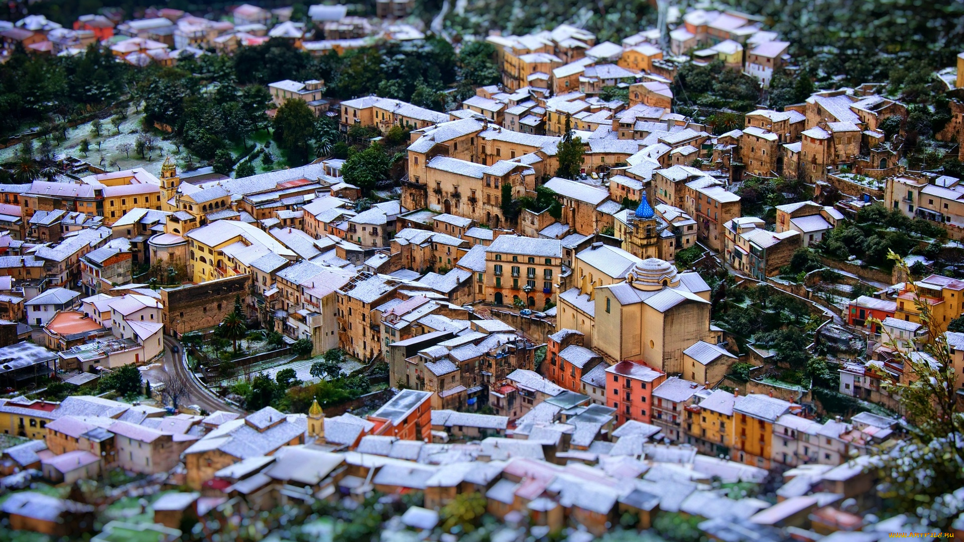 пьедимонте-матезе, , италия, города, -, панорамы, снег, зима, здания, дома, панорама, город