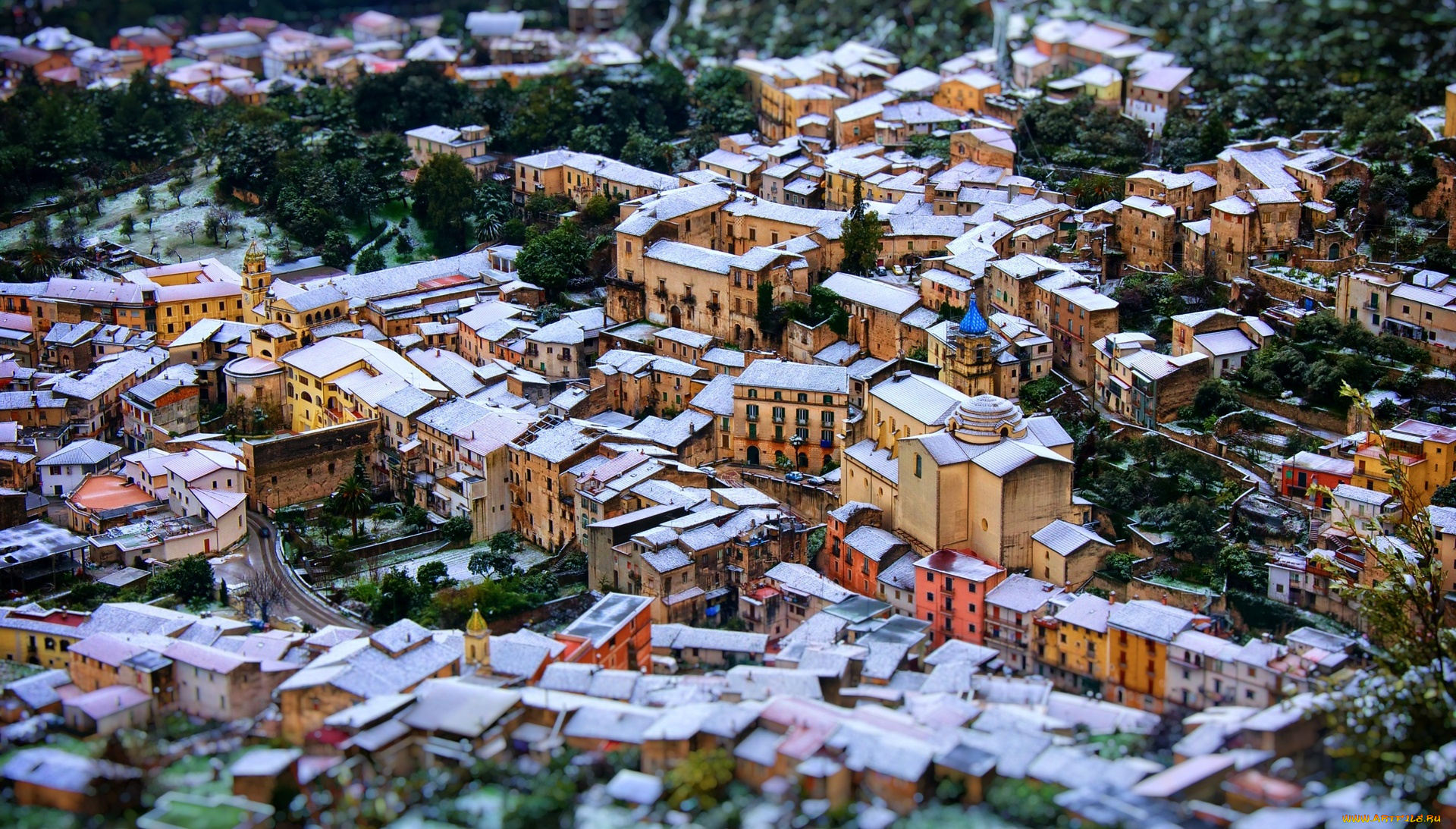 пьедимонте-матезе, , италия, города, -, панорамы, снег, зима, здания, дома, панорама, город
