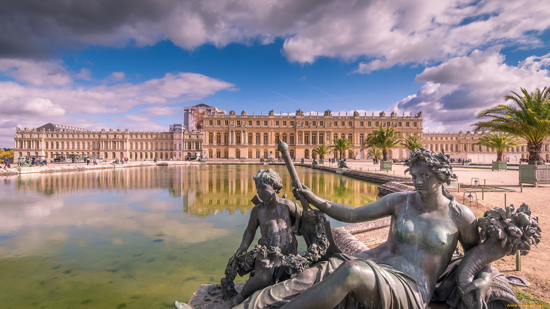 palace, of, versailles, города, париж, , франция, простор