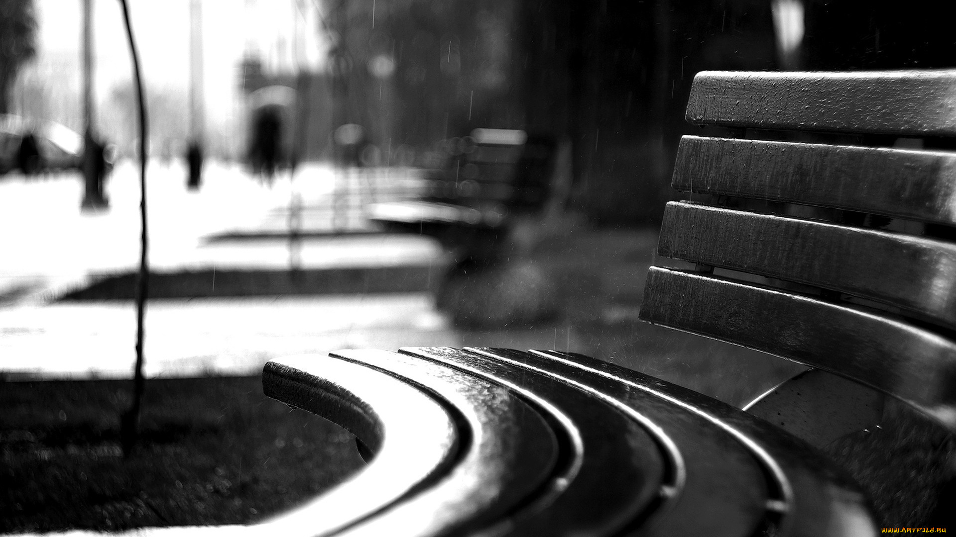 разное, -, другое, дождь, скамейка