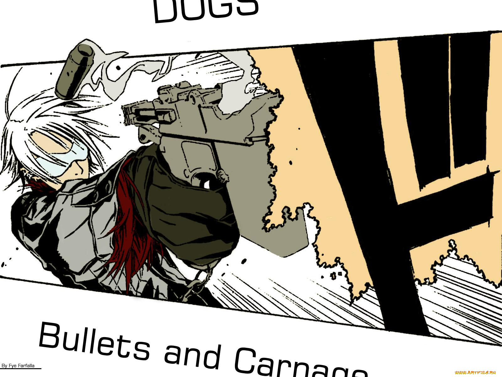 аниме, dogs, bullets, carnage