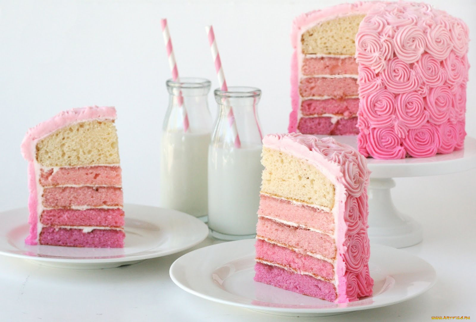 еда, пирожные, кексы, печенье, торт, розовый, бутылки, молоко