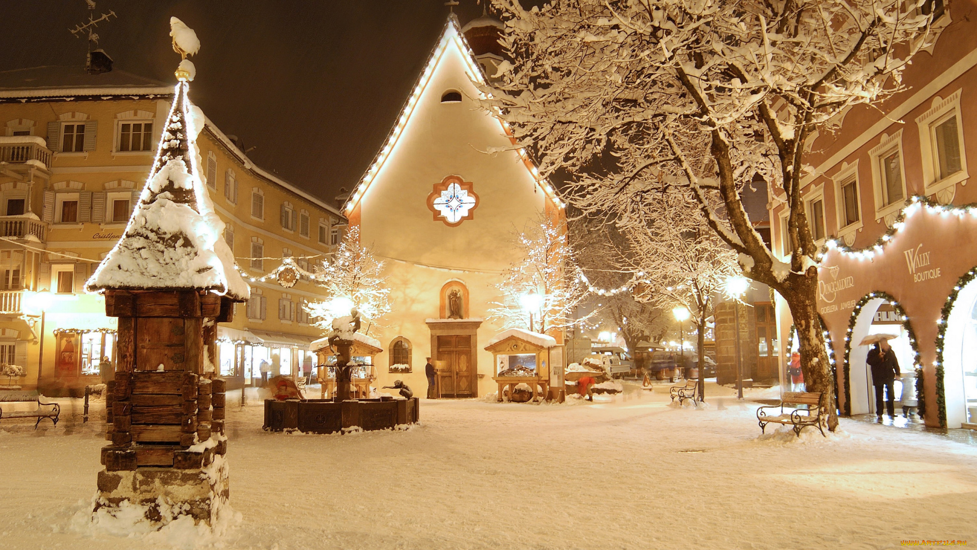 val, gardena, italy, праздничные, новогодние, пейзажи, валь, гардена, италия