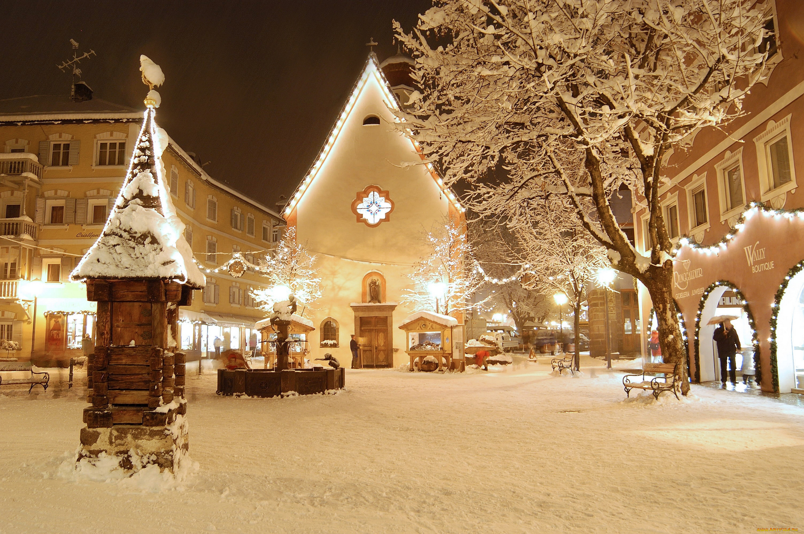 val, gardena, italy, праздничные, новогодние, пейзажи, валь, гардена, италия